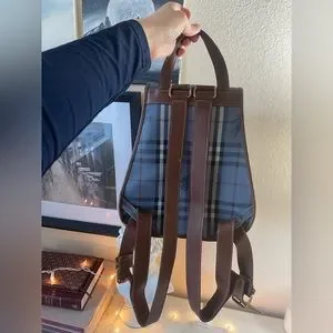 Burberry | Bags | Burberry Haymarket Check Blue Backpack 